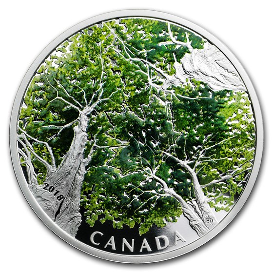 2018 Canada 2 oz Silver $30 Canadian Canopy: The Maple Leaf 2018 Canada 2 oz Silver $30 Canadian Canopy: The Maple Leaf