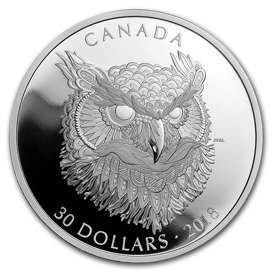2018 Canada 2 oz Silver $30 Zentangle Art: The Great Horned Owl 2018 Canada 2 oz Silver $30 Zentangle Art: The Great Horned Owl