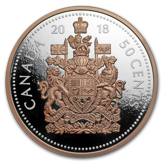 2018 Canada 5 oz Silver Big Coin Series Coat of Arms (50-Cents) 2018 Canada 5 oz Silver Big Coin Series Coat of Arms (50-Cents)