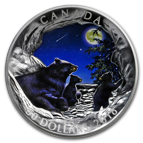 2018 Canada 5 oz Silver Nature's Light Show: Moonlit Tranquility 2018 Canada 5 oz Silver Nature's Light Show: Moonlit Tranquility