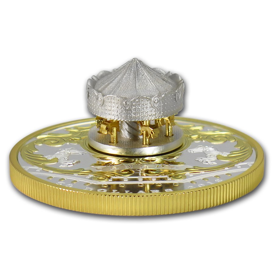2018 Canada 6 oz Silver $50 Antique Carousel