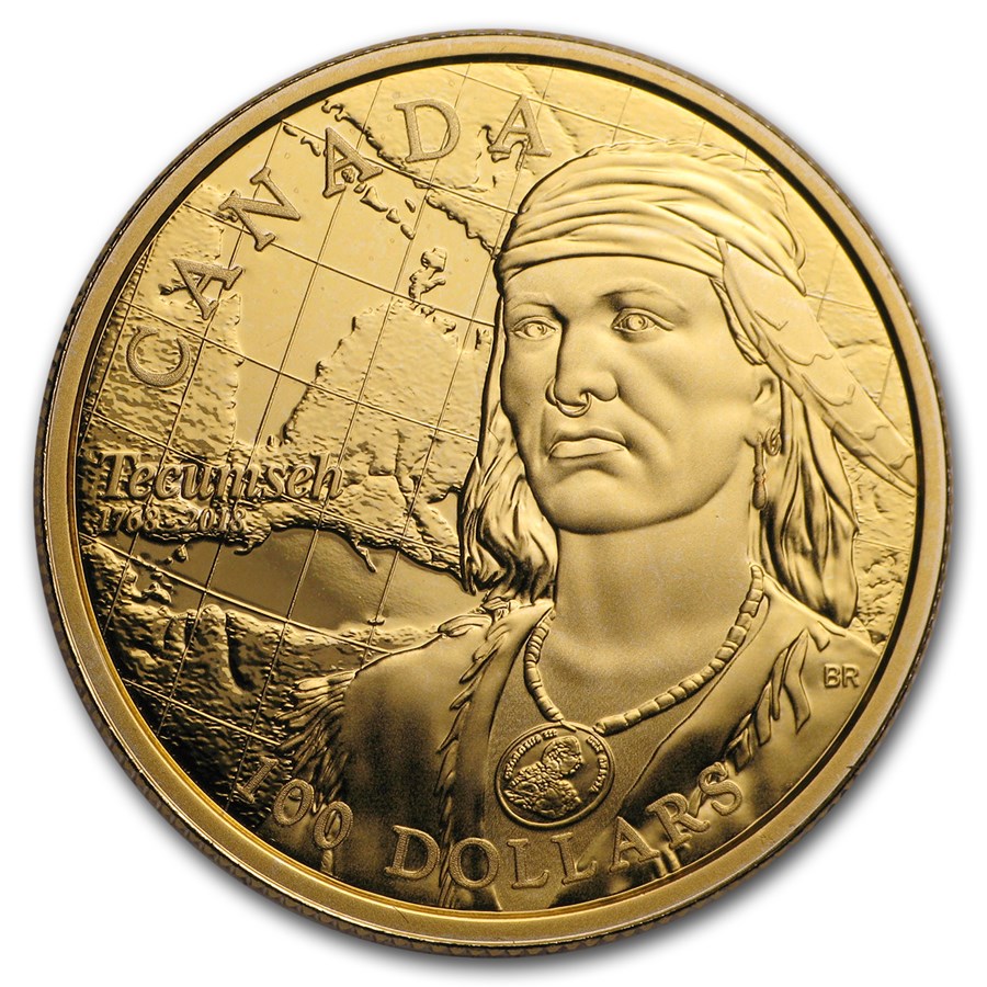 Buy 2018 Canada Gold 100 250th Anniversary of the Birth of Tecumseh