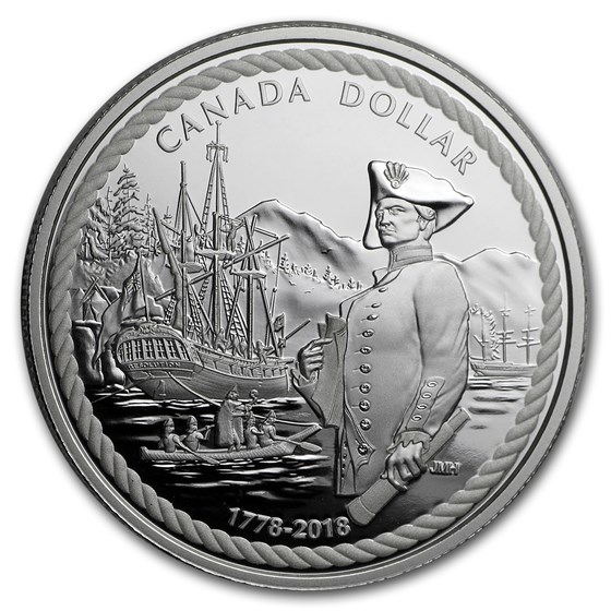 2018 Canada Silver Dollar Captain Cook at Nootka Sound Proof 2018 Canada Silver Dollar Captain Cook at Nootka Sound Proof