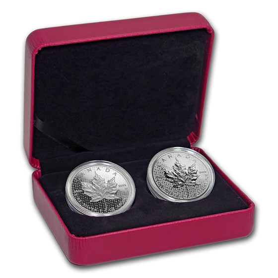 2018 Canada Silver Proof/Reverse Proof Maple Leaf 2-Coin Set