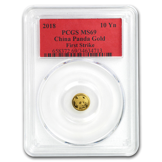 2018 China 1 gram Gold Panda MS-69 PCGS (FS) 2018 China 1 gram Gold Panda MS-69 PCGS (FS)