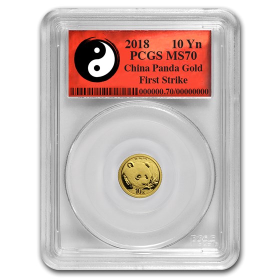 2018 China 1 Gram Gold Panda MS-70 PCGS (FS, Yin-Yang) 2018 China 1 Gram Gold Panda MS-70 PCGS (FS, Yin-Yang)