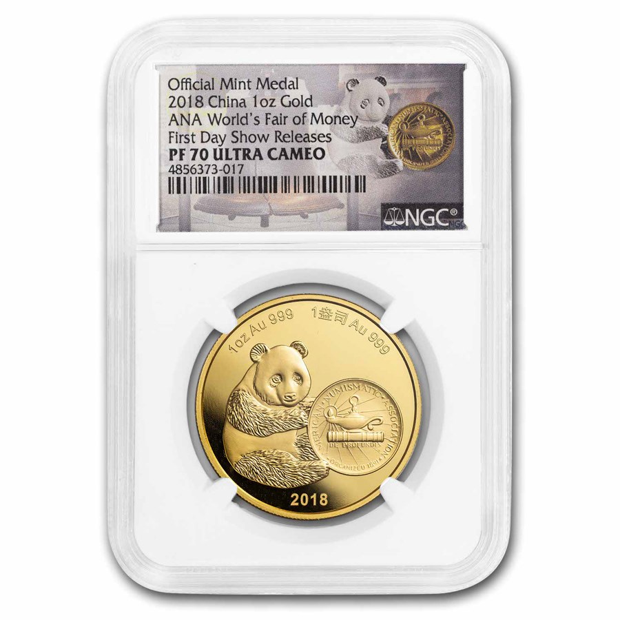 2018 China 1 oz Gold Panda ANA PF-70 NGC (First Day Show Release)