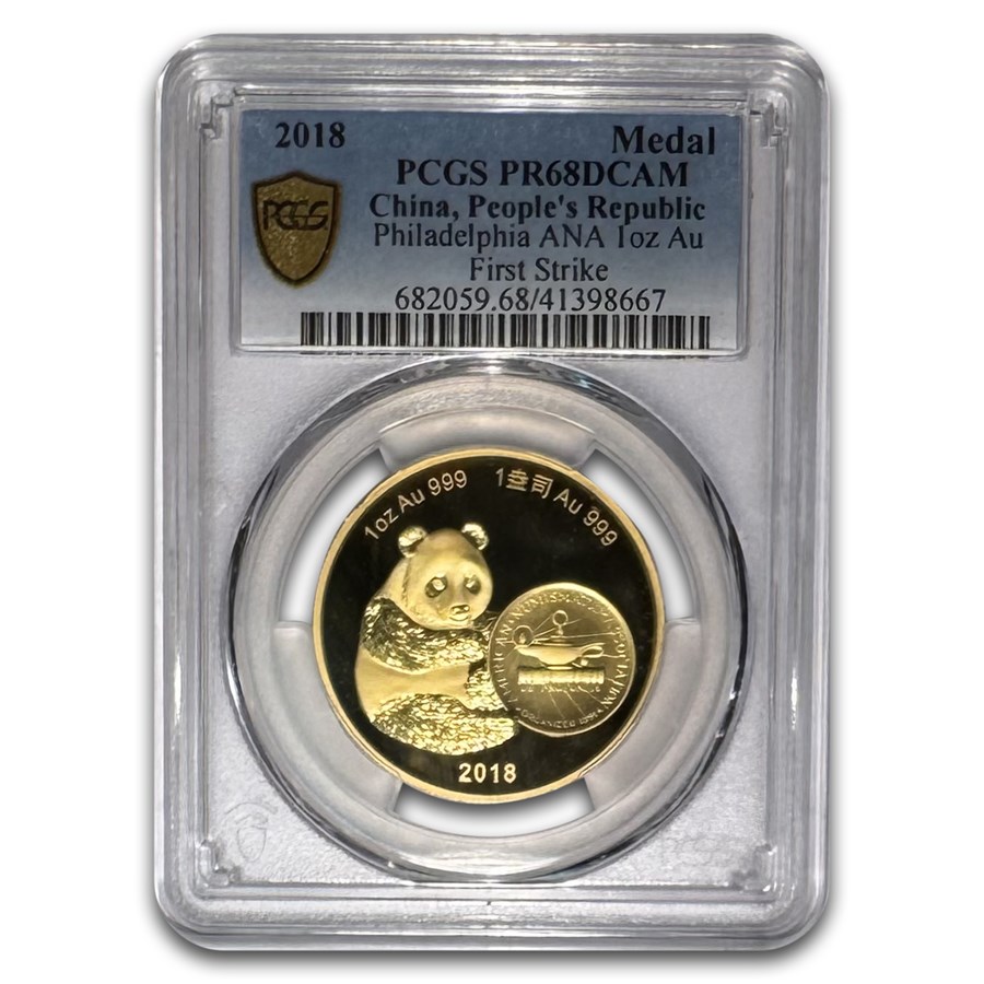 2018 China 1 oz Gold Panda ANA PR-68 PCGS (Show Release)