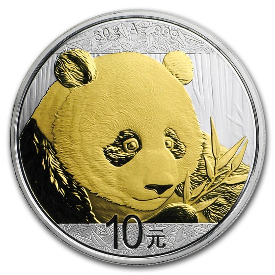 2018 China 30 gram Gold Gilded Silver Panda 2018 China 30 gram Gold Gilded Silver Panda