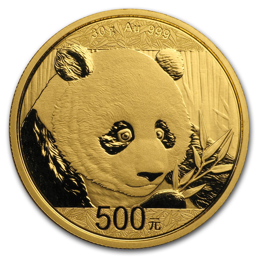 2018 China 30 gram Gold Panda BU (Sealed)