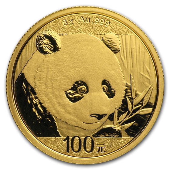 2018 China 8 gram Gold Panda BU (Sealed)