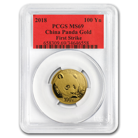 2018 China 8 Gram Gold Panda MS-69 PCGS (FS) 2018 China 8 Gram Gold Panda MS-69 PCGS (FS)