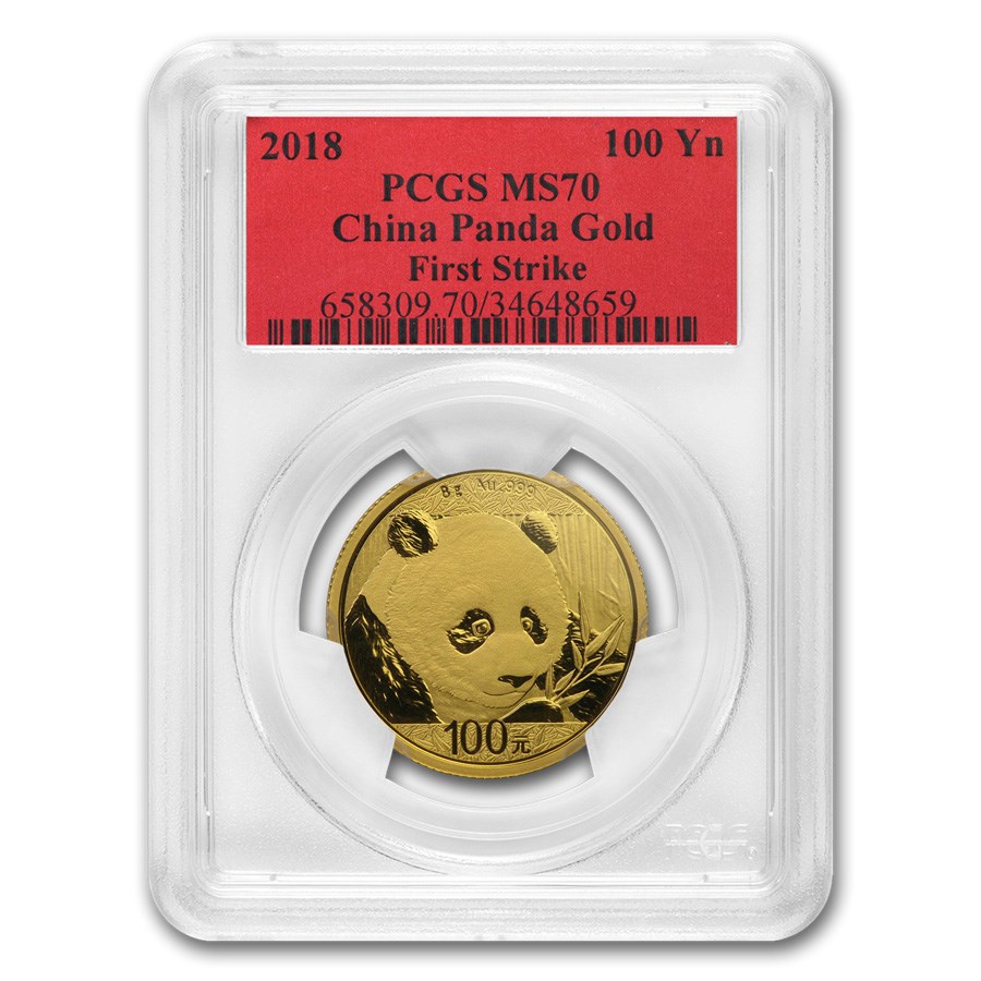 2018 China 8 Gram Gold Panda MS-70 PCGS (FS)