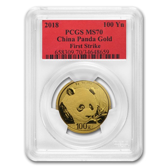 2018 China 8 Gram Gold Panda MS-70 PCGS (FS) 2018 China 8 Gram Gold Panda MS-70 PCGS (FS)