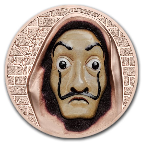 2018 Cook Islands 1 oz Silver $5 Salvatore Dali Money Heist Masks 2018 Cook Islands 1 oz Silver $5 Salvatore Dali Money Heist Masks