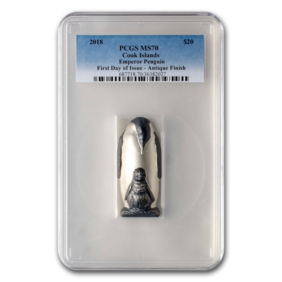 2018 Cook Islands Emperor Penguin MS-70 PCGS (First Day) 2018 Cook Islands Emperor Penguin MS-70 PCGS (First Day)