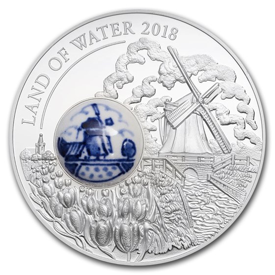 2018 Cook Islands Silver Royal Delft™ Land of Water Windmill 2018 Cook Islands Silver Royal Delft™ Land of Water Windmill