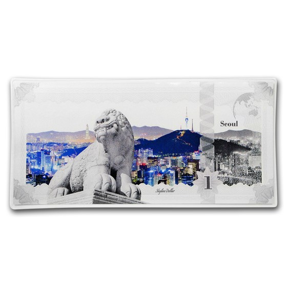 2018 Cook Islands Skyline Dollars Foil Silver Note Seoul 2018 Cook Islands Skyline Dollars Foil Silver Note Seoul