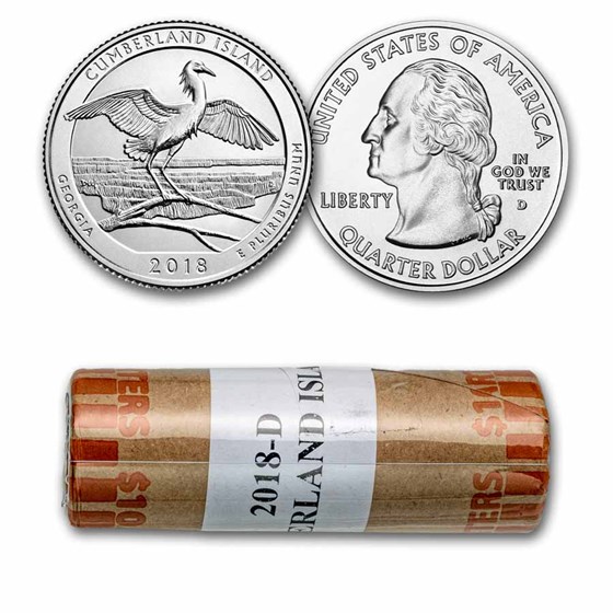 2018-D ATB Quarter Cumberland Island Seashore BU 40-Coin Roll 2018-D ATB Quarter Cumberland Island Seashore BU 40-Coin Roll
