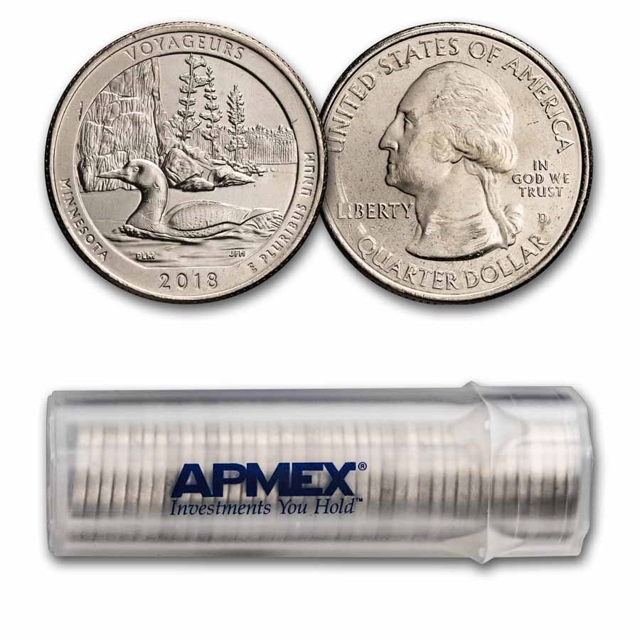 2018-D ATB Quarter Voyageurs National Park BU 40-Coin Roll