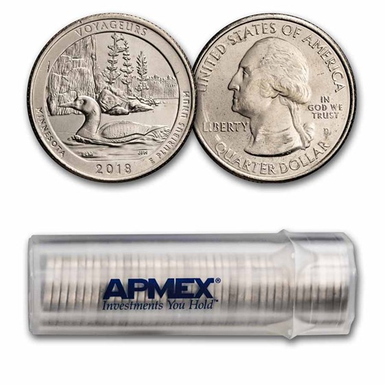 2018-D ATB Quarter Voyageurs National Park BU 40-Coin Roll 2018-D ATB Quarter Voyageurs National Park BU 40-Coin Roll