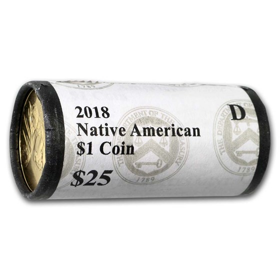 2018-D Native Amer $1 - Jim Thorpe (25 Coin Roll) BU 2018-D Native Amer $1 - Jim Thorpe (25 Coin Roll) BU