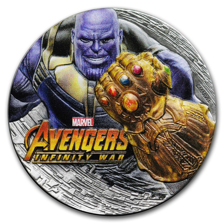 2018 Fiji 2 oz Silver Avengers Infinity War Thanos (Antiqued)