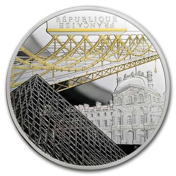 2018 France 5 oz Silver UNESCO (Louvre & Pont des Arts) 2018 France 5 oz Silver UNESCO (Louvre & Pont des Arts)