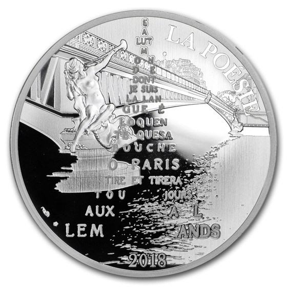 2018 France Silver €10 The 7 Arts (Apollinaire) 2018 France Silver €10 The 7 Arts (Apollinaire)