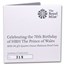 2018 GB 1/4 oz Proof Platinum HRH Prince of Wales 70th Birthday