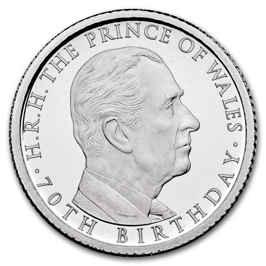 2018 GB 1/4 oz Proof Platinum HRH Prince of Wales 70th Birthday