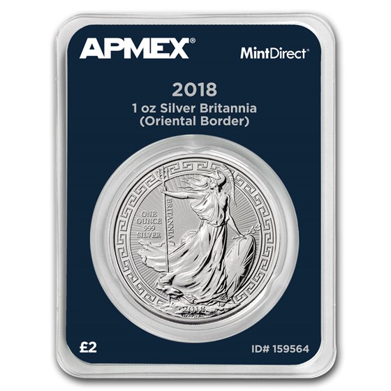 2018 GB 1 oz Silver Britannia Oriental Border (MintDirect®) 2018 GB 1 oz Silver Britannia Oriental Border (MintDirect®)