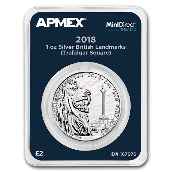 2018 GB 1 oz Silver Landmarks Trafalgar Square (MD® Premier)