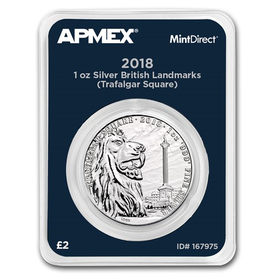 2018 GB 1 oz Silver Landmarks Trafalgar Square (MintDirect®) 2018 GB 1 oz Silver Landmarks Trafalgar Square (MintDirect®)