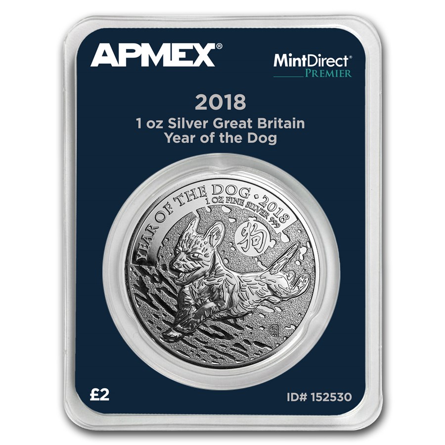 2018 GB 1 oz Silver Year of the Dog (MintDirect® Premier Single)