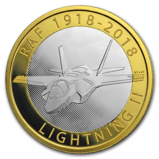 2018 GB £2 Proof Silver Royal Air Force Piedfort (Lightning II) 2018 GB £2 Proof Silver Royal Air Force Piedfort (Lightning II)