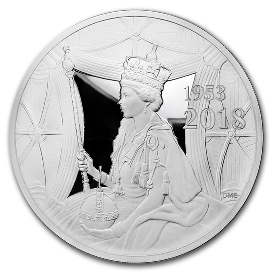 2018 GB £500 Proof Kilo Silver Queen's Sapphire Coronation 2018 GB £500 Proof Kilo Silver Queen's Sapphire Coronation