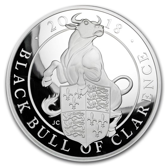 2018 GB Proof 1 kilo Silver Queen's Beasts Bull (w/Box & COA)