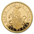 2018 GB Proof 1 oz Gold Queen's Beasts Bull (w/Box & COA)