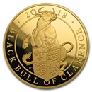 2018 GB Proof 5 oz Gold Queen's Beasts Bull (Box & COA)