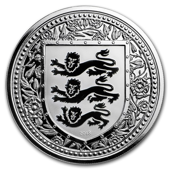 2018 Gibraltar 1 oz Silver Royal Arms of England Proof (Black) 2018 Gibraltar 1 oz Silver Royal Arms of England Proof (Black)