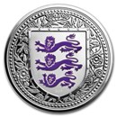 2018 Gibraltar 1 oz Silver Royal Arms of England Proof (Purple)