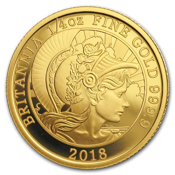 2018 Great Britain 1/4 oz Proof Gold Britannia 2018 Great Britain 1/4 oz Proof Gold Britannia