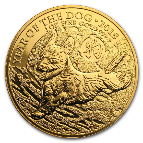 2018 Great Britain 1 oz Gold Year of the Dog BU 2018 Great Britain 1 oz Gold Year of the Dog BU