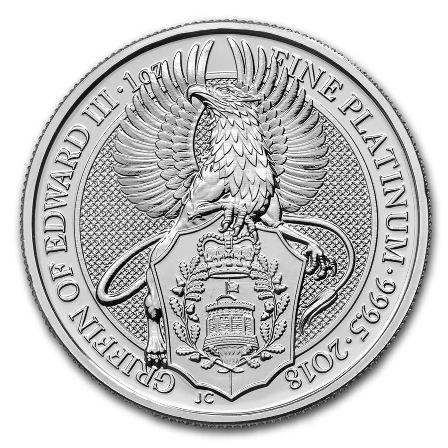 2018 Great Britain 1 oz Platinum Queen's Beasts The Griffin