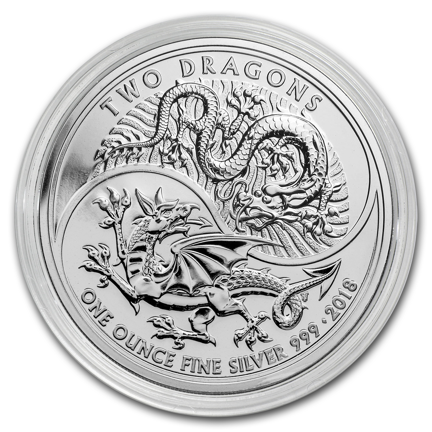 Silver Ounce 2018 Two Dragons, Coin from United Kingdom