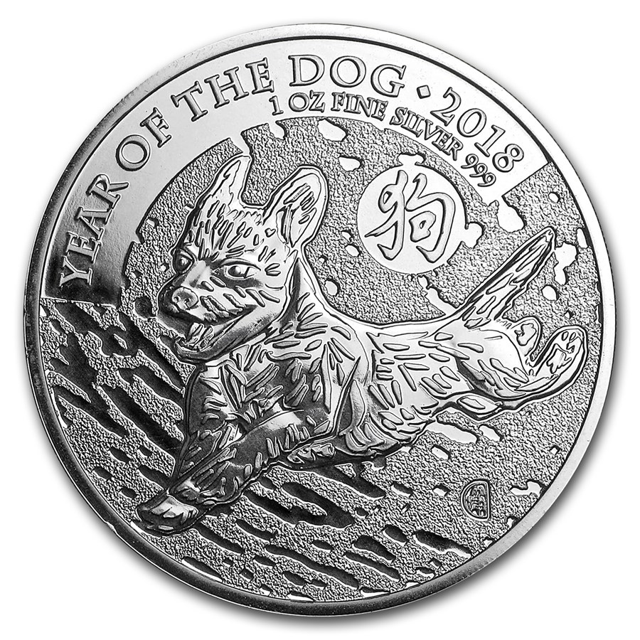 2018 Great Britain 1 oz Silver Year of the Dog BU