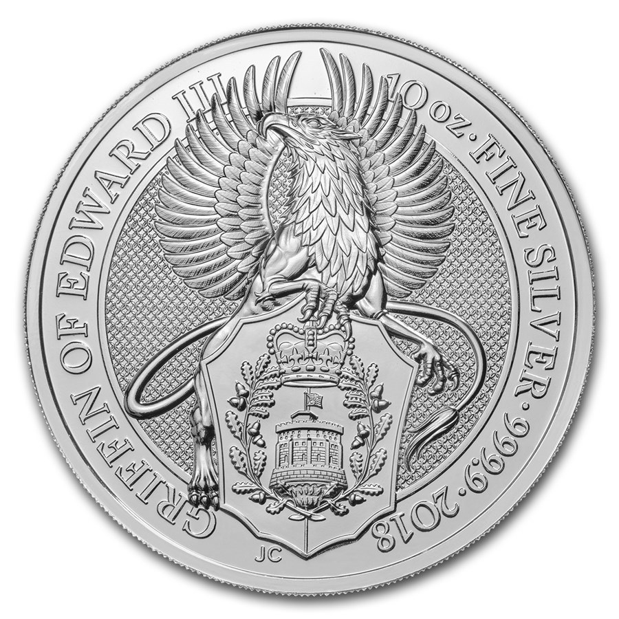 2018 Great Britain 10 oz Silver Queen's Beasts The Griffin