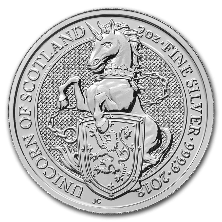 2018 Great Britain 2 oz Silver Queen's Beasts The Unicorn