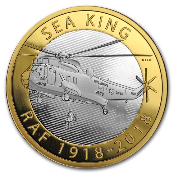 2018 Great Britain £2 Silver Royal Air Force Piedfort (Sea King) 2018 Great Britain £2 Silver Royal Air Force Piedfort (Sea King)